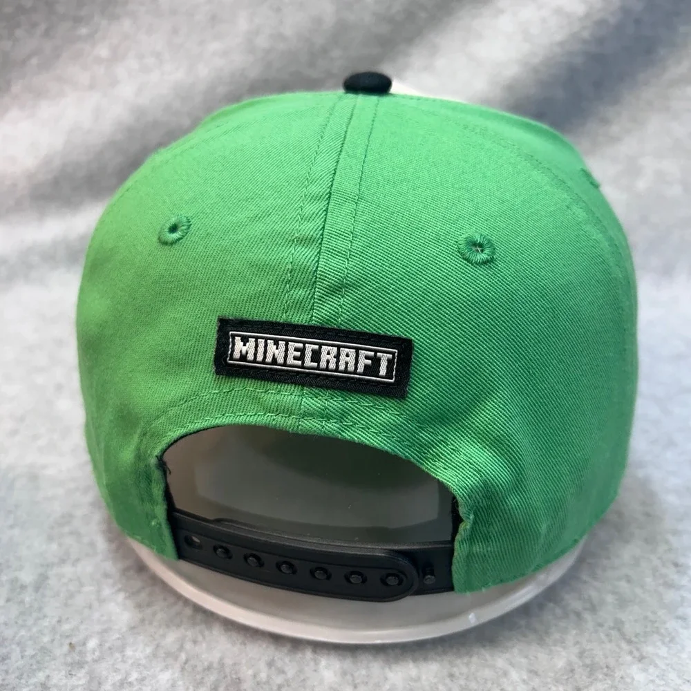 Survival Mode Kids Green Minecraft Snapback Hat Flat Brim Rope Detail OSFM